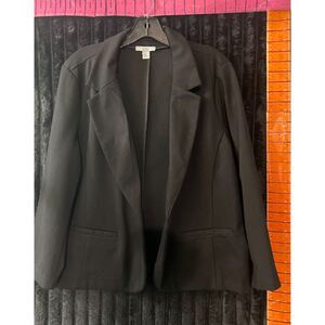 Croft & Barrow Women's XL Black Open Front Blazer Jacket Career Workwear